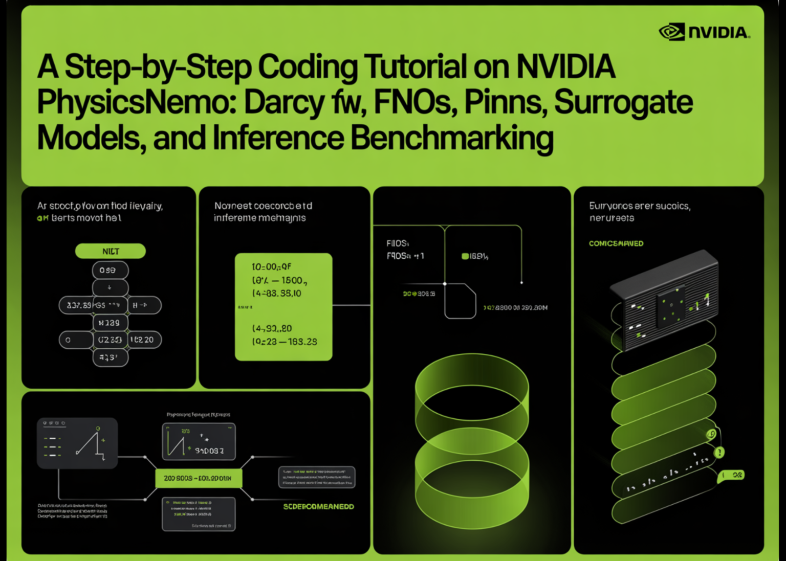 A Step-by-Step Coding Tutorial on NVIDIA PhysicsNeMo: Darcy Flow, FNOs, PINNs, Surrogate Models, and Inference Benchmarking