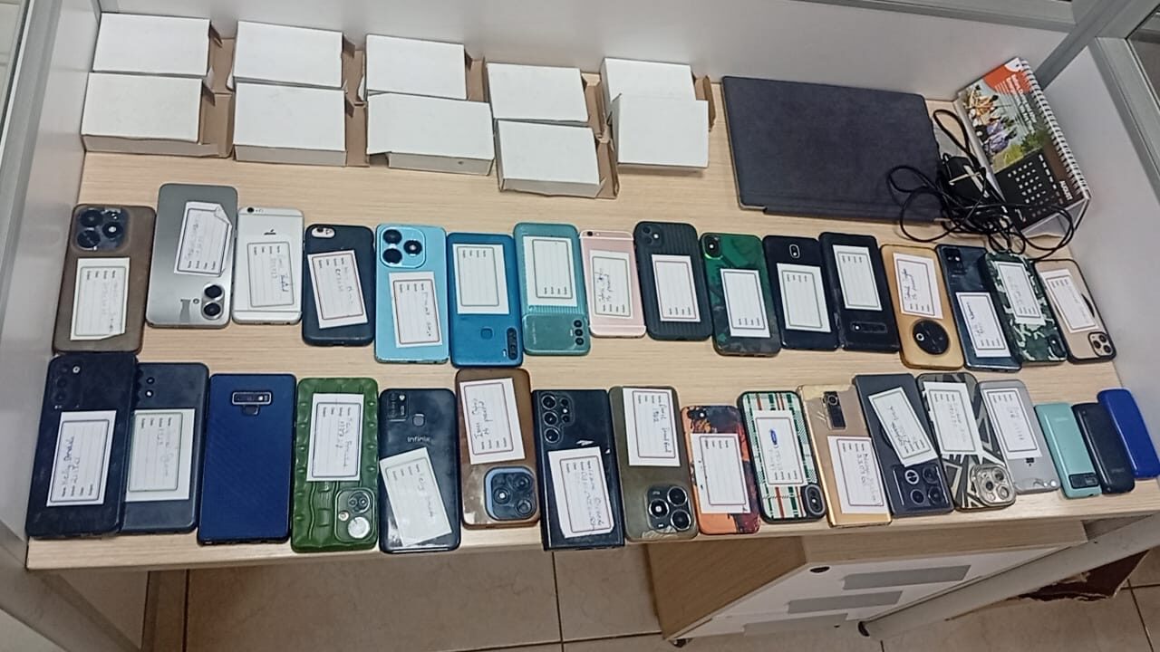Electronic devices seized in Ghana by law enforcement during Operation Joint Disruption Week
